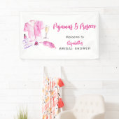 Pyjamas und Prosecco Brautparty Deko in Rosa Banner (Insitu)