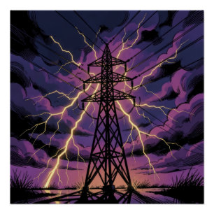 Pylon Comic Book Art Lila Blitz Poster