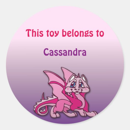 Pynky der Drache Runder Aufkleber (Vorderseite)