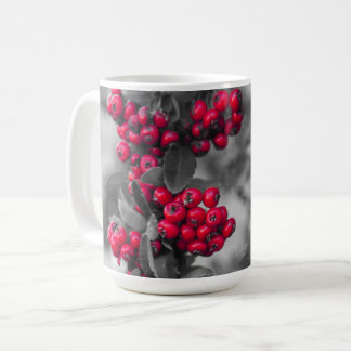 Pyracantha-Beeren-Rot und Grau Botanischer Becher Kaffeetasse