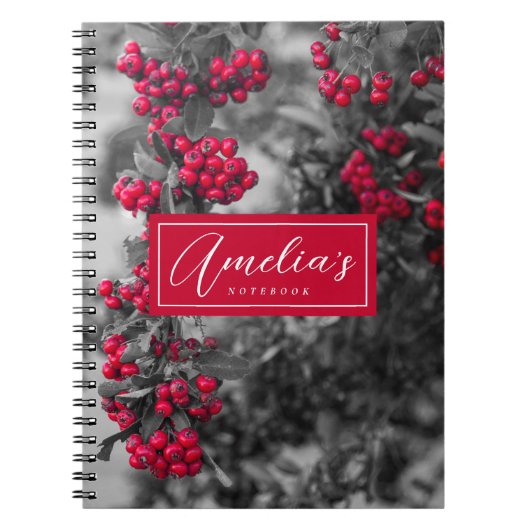 Pyracantha-Beeren-Spiralblock Notizblock (Vorderseite)