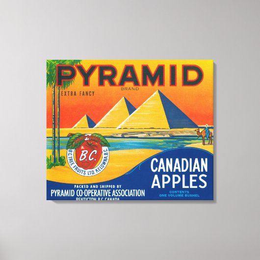 Pyramid Apple Label - Penticton B.C. Kanada Leinwanddruck (Vorderseite)