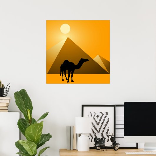Pyramid & Camel Poster (Heimbüro)