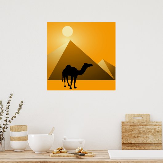 Pyramid & Camel Poster (Küche)