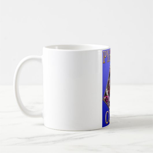 Pyramid-Comics-Tasse - Blauer Hintergrund Kaffeetasse (Links)