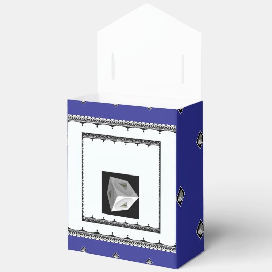 Pyramid Cube Blk White Deep Blu Geschenkschachtel (Offen)
