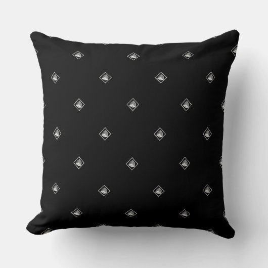 Pyramid Cube Repeat Black Kissen (Vorderseite)