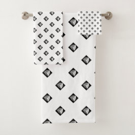 Pyramid Cube Repeat White Badhandtuch Set
