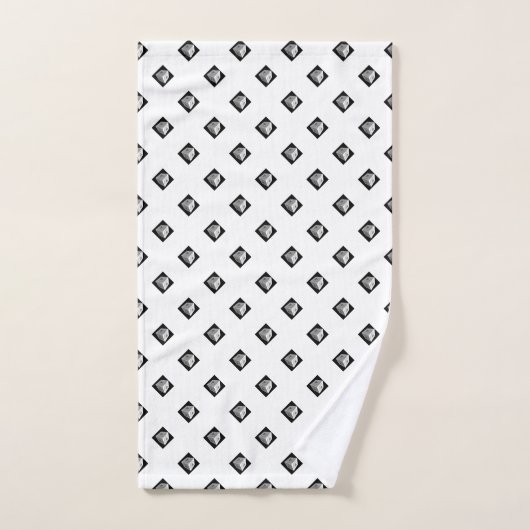 Pyramid Cube Repeat White Badhandtuch Set (Handtuch)