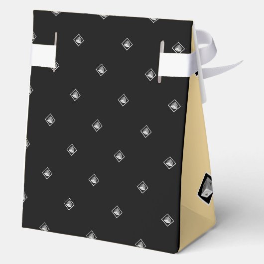 Pyramid Cube Schwarz-weiß Creme Geschenkschachtel (Rückseite)