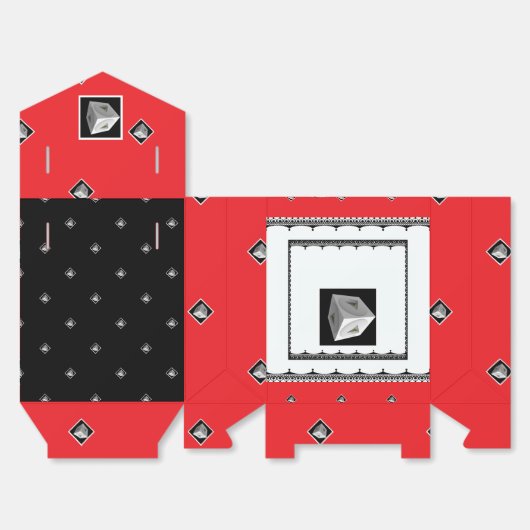 Pyramid Cube Schwarz-weiß Red Geschenkschachtel (Ungefaltet)