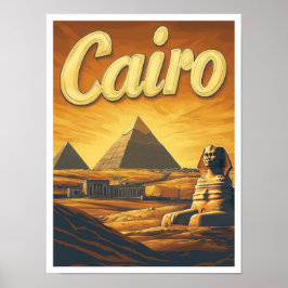 Pyramid Kairo Ägypten Vintage Reise Illustration Poster