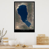 Pyramid Lake Nevada Satelliten-Poster Karte Poster (Küche)