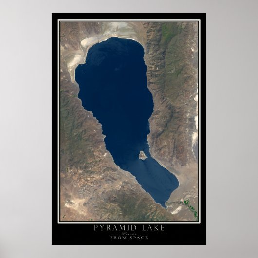 Pyramid Lake Nevada Satelliten-Poster Karte Poster (Vorne)