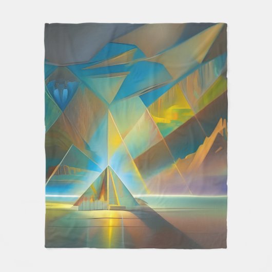 Pyramid Landscape Geometric Abstract Design Fleecedecke (Vorderseite)