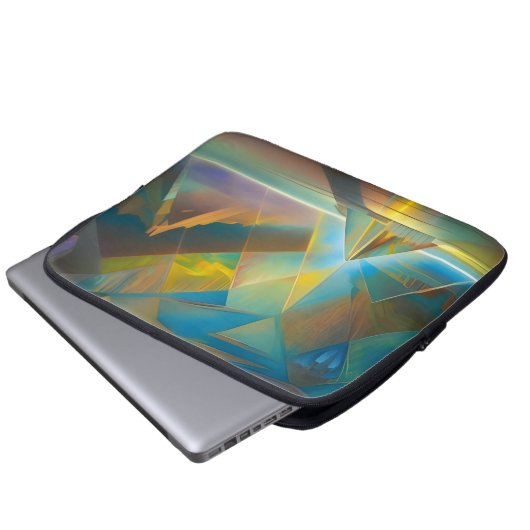 Pyramid Landscape Geometric Abstract Design Laptopschutzhülle (Vorne Knopf)