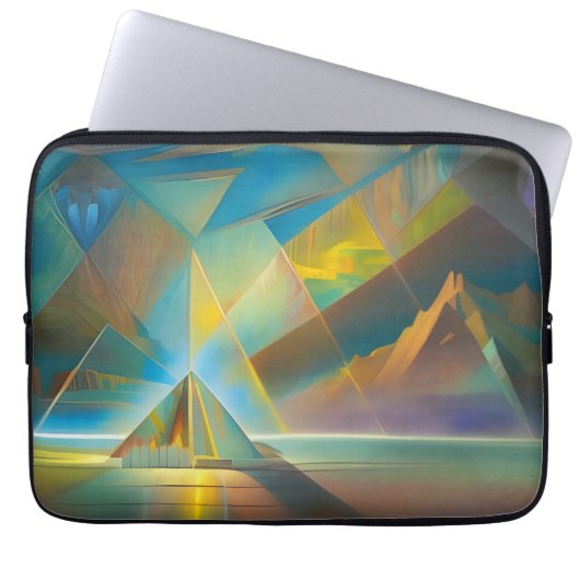 Pyramid Landscape Geometric Abstract Design Laptopschutzhülle (Vorderseite)