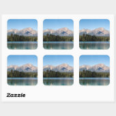 Pyramid Mountain Gipfel – Jasper Alpine Quadratischer Aufkleber (Blatt)