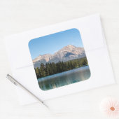 Pyramid Mountain Gipfel – Jasper Alpine Quadratischer Aufkleber (Umschlag)