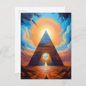 Pyramid Mystical Fantasy Visionäre Kunst Postkarte (Vorne/Hinten)