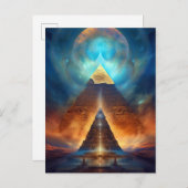 Pyramid Mystical Fantasy Visionäre Kunst Postkarte (Vorne/Hinten)