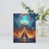 Pyramid Mystical Fantasy Visionäre Kunst Postkarte (Stehend Vorderseite)