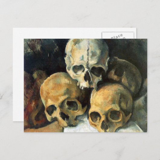 Pyramid of Skulls Paul Cezanne Postkarte (Vorne/Hinten)