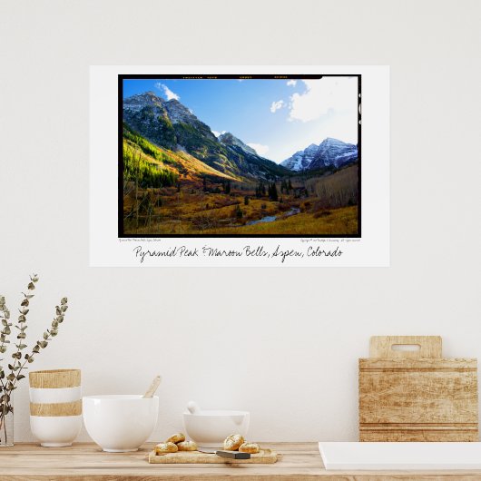 Pyramid Peak & Maroon Bells, Aspen, Colorado Poster (Küche)