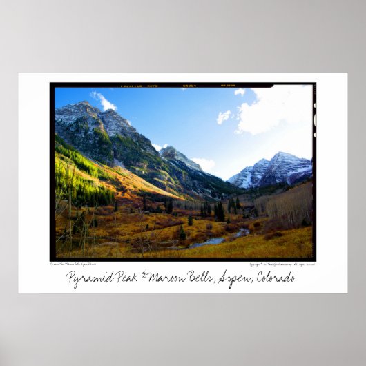 Pyramid Peak & Maroon Bells, Aspen, Colorado Poster (Vorne)