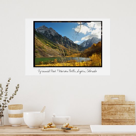 Pyramid Peak & Maroon Bells, Aspen, Colorado Poster (Küche)