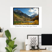 Pyramid Peak & Maroon Bells, Aspen, Colorado Poster (Heimbüro)