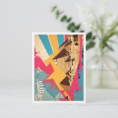 Pyramide Ägypten Pop Art Travel Illustration Postkarte (Stehend Vorderseite)