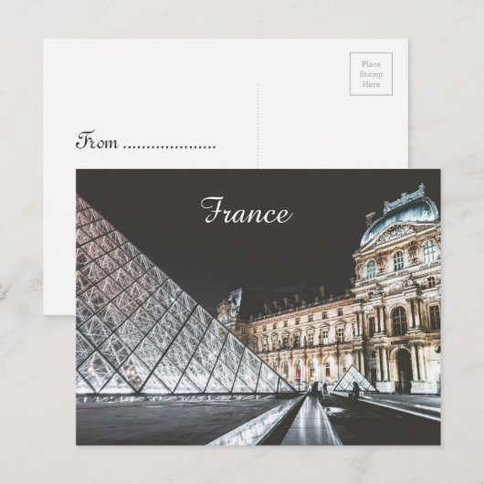 Pyramide aus Louvre Postkarte (Vorne/Hinten)