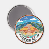 Pyramide der Sonne Teotihuacan Mexiko Magnet (Vorderseite/Rückseite)