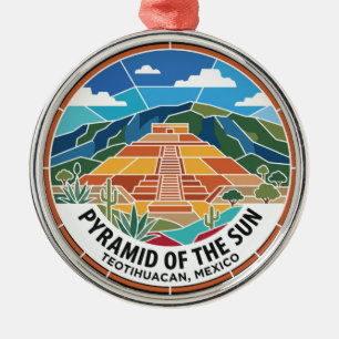 Pyramide der Sonne Teotihuacan Mexiko Ornament Aus Metall