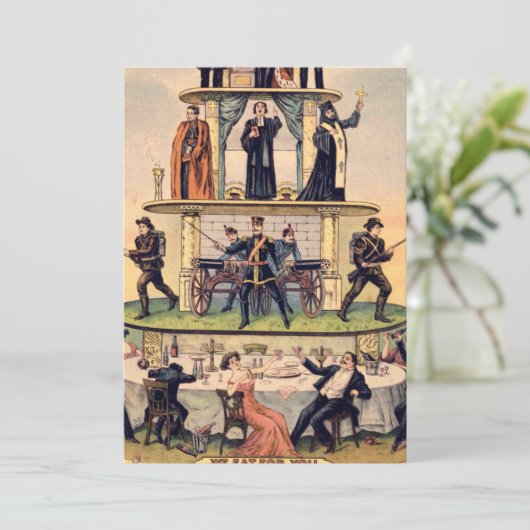 Pyramide des kapitalistischen Systems Einladung (Stehend Vorderseite)