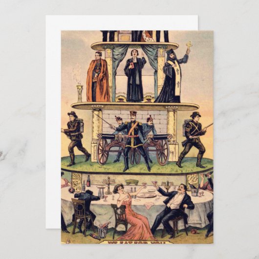 Pyramide des kapitalistischen Systems Einladung (Vorne/Hinten)