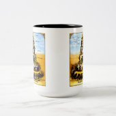 Pyramide des kapitalistischen Systems Zweifarbige Tasse (Mittel)