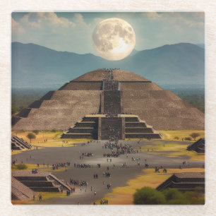 Pyramide des Mondes, Teotihuacan, Mexiko-Reise Glasuntersetzer