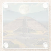 Pyramide des Mondes, Teotihuacan, Mexiko-Reise Glasuntersetzer (Rückseite)