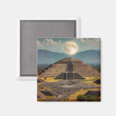 Pyramide des Mondes, Teotihuacan, Mexiko-Reise Magnet (Vorderseite/Rückseite)