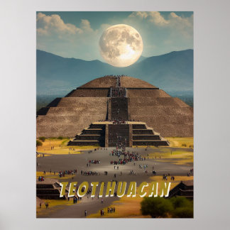 Pyramide des Mondes, Teotihuacan, Mexiko-Reise Poster
