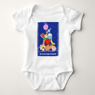 Pyramide "Gesunde Lebensmittel" lustige Cartoon Baby Strampler