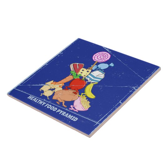 Pyramide "Gesunde Lebensmittel" lustige Cartoon Fliese (Seite)