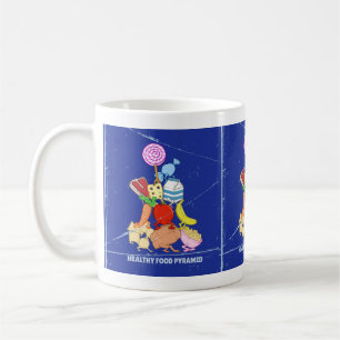 Pyramide "Gesunde Lebensmittel" lustige Cartoon Kaffeetasse