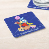 Pyramide "Gesunde Lebensmittel" lustige Cartoon Rechteckiger Pappuntersetzer (angewinkelt)