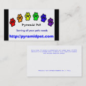 Pyramide-Haustier Visitenkarte (Vorne/Hinten)