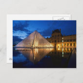 Pyramide in Louvre Museum at Night, Paris, Frankre Postkarte (Vorne/Hinten)