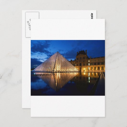Pyramide in Louvre Museum, Paris, Frankreich Postkarte (Vorne/Hinten)