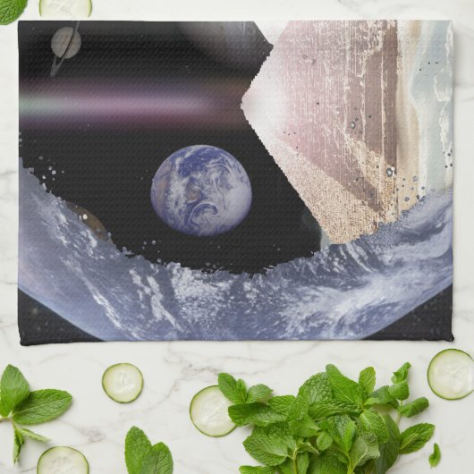 Pyramide-Planeten-Raum Küchentuch (Gefaltet)